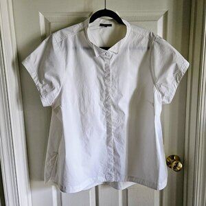 Universal Standard Short-Sleeve White Cupro Blouse Size L (Plus 22-24)